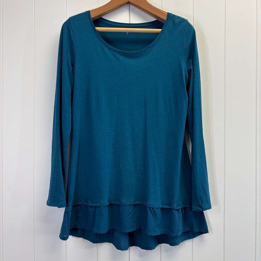 Garnet Hill Lagenlook Tunic Top Womens Medium Coastal Scandi Minimalist Comfy